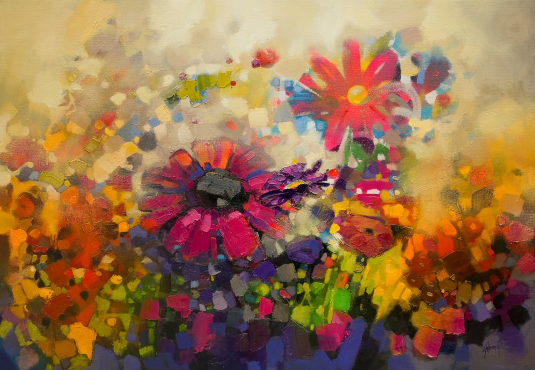 Abstract oil painting of Flowers by Scott Naismith