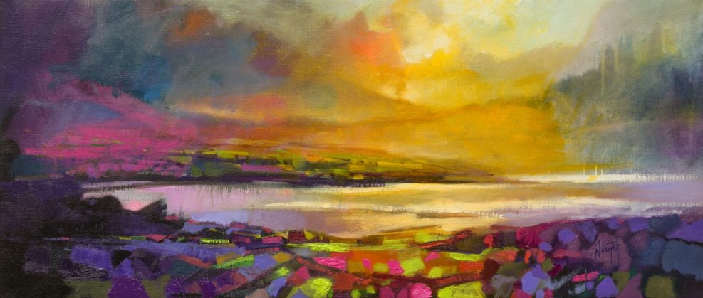Highland Heather semi-abstract landscape painting by Scott Naismith