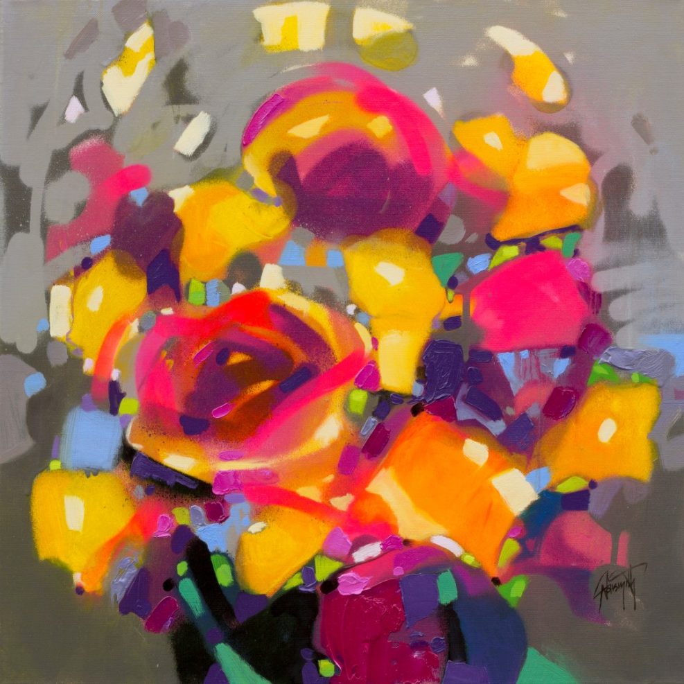 Optimism Bouquet floral abstract painting by Scott Naismith