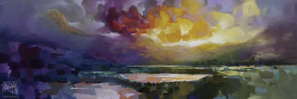'Etherial Loch' 50 x 150cm original oil on linen by Scott Naismith