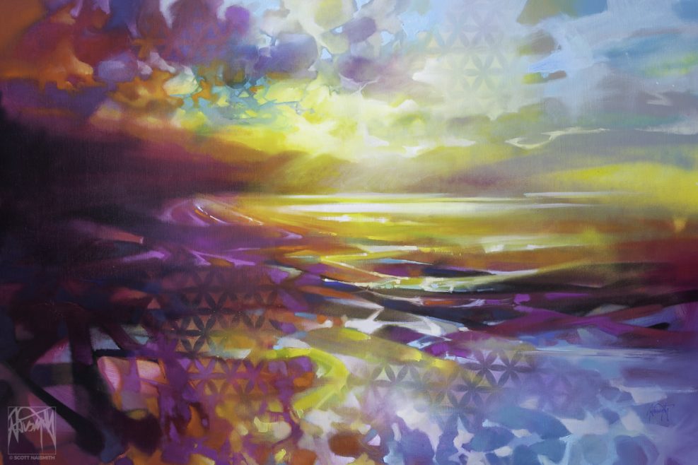 'Loch Creation 3' 80 x 120cm original oil painting by Scott Naismith