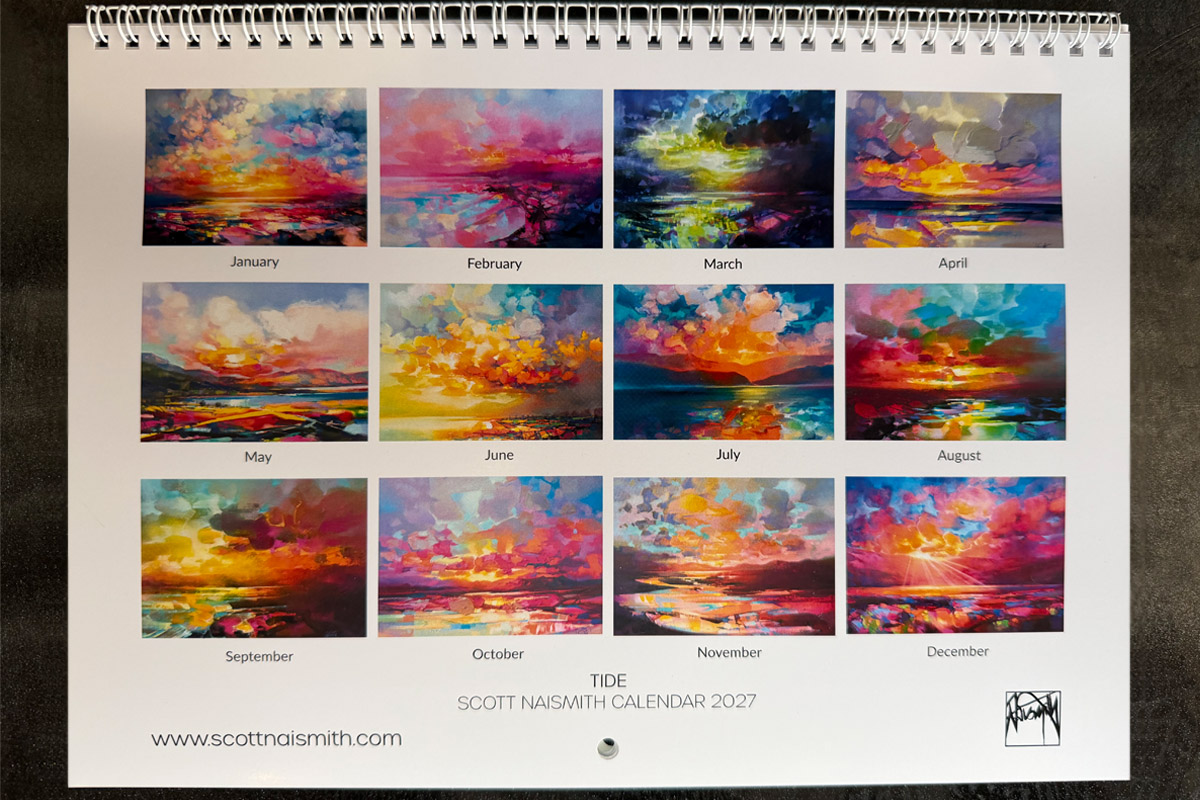 'Tide' art calendar 2027 - reverse